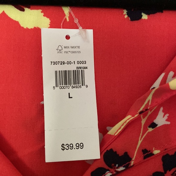 Gap Orange Floral Blouse-Large-NWT - Picture 2 of 3